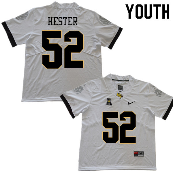 Youth #52 Keenan Hester UCF Knights College Football Jerseys Sale-White